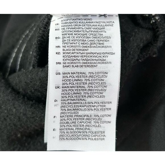 Adidas Color Block Black White Split Hoodie Hooded Sweatshirt Size Medium - Picture 6 of 7